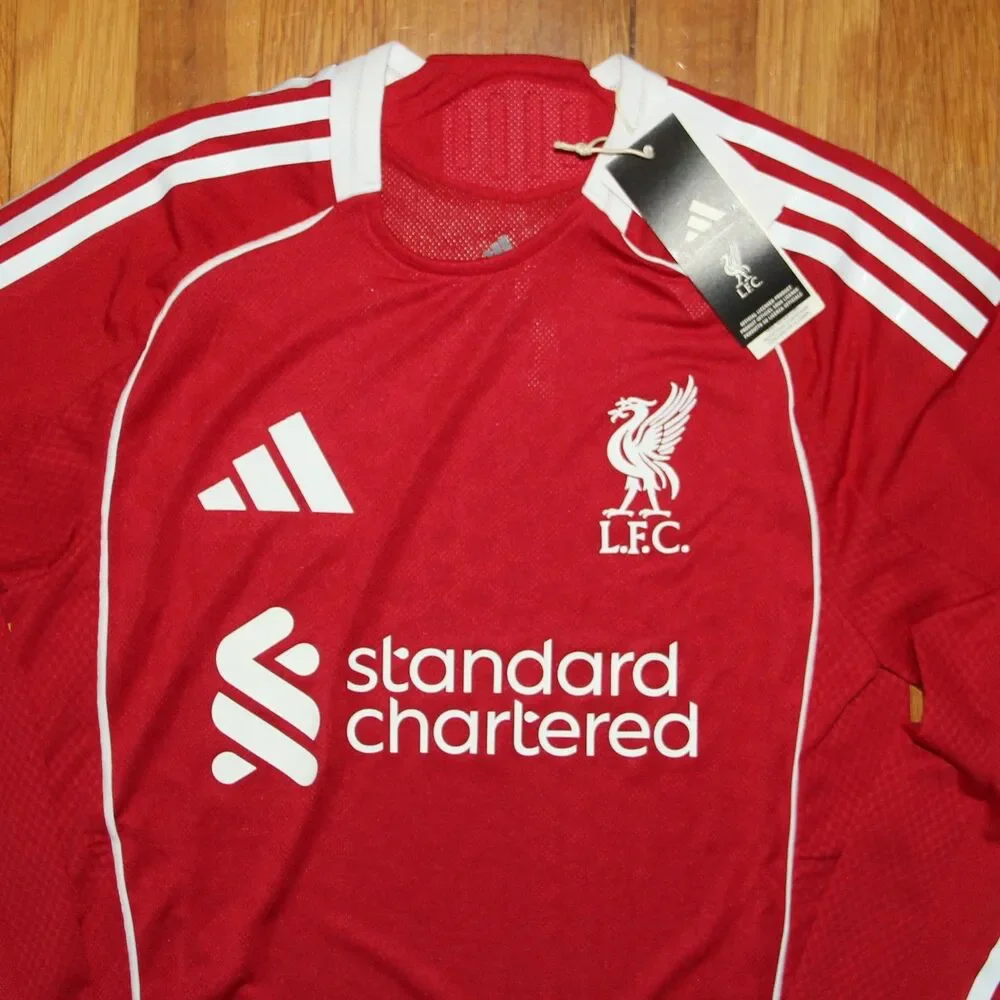 Adidas Liverpool FC 25/26 Long Sleeve Home Authentic Soccer Jersey Men S